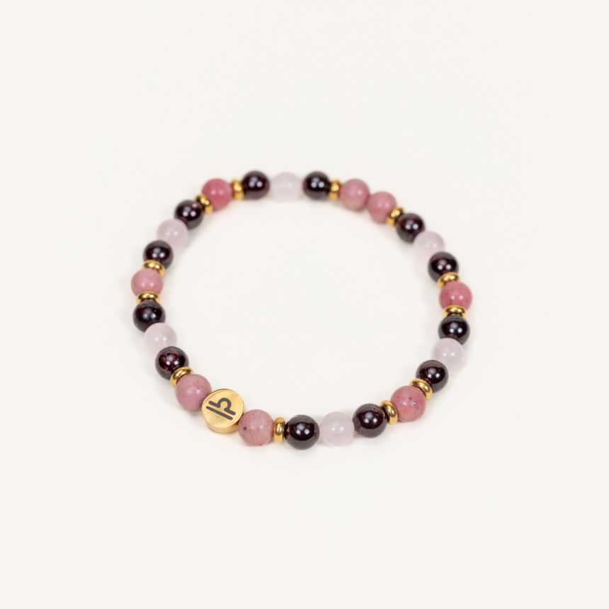 Bracelet Balance - Grenat, Quartz rose, Rhodochrosite